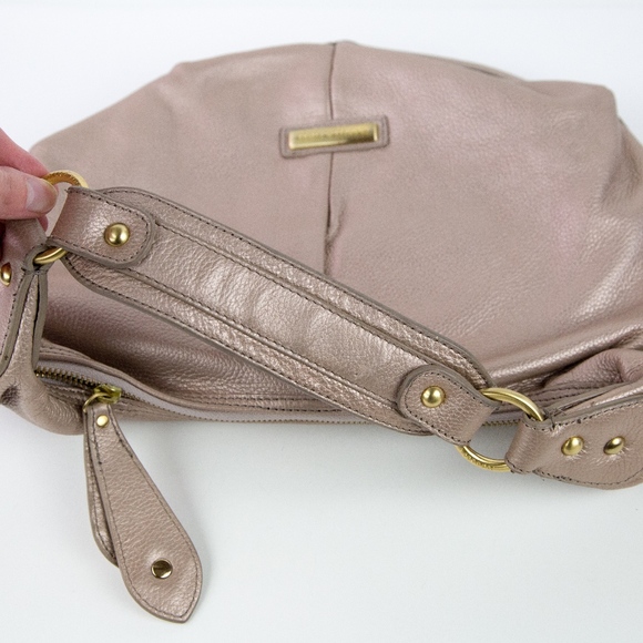 Isabella Fiore Pewter Gold Studded Hobo Handbag - Picture 4 of 6